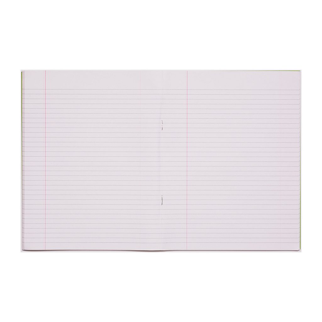 9x7 Exercise Book 80 Page Lt Green 6mm Lined Margin Product 3 VEX554 177 LR