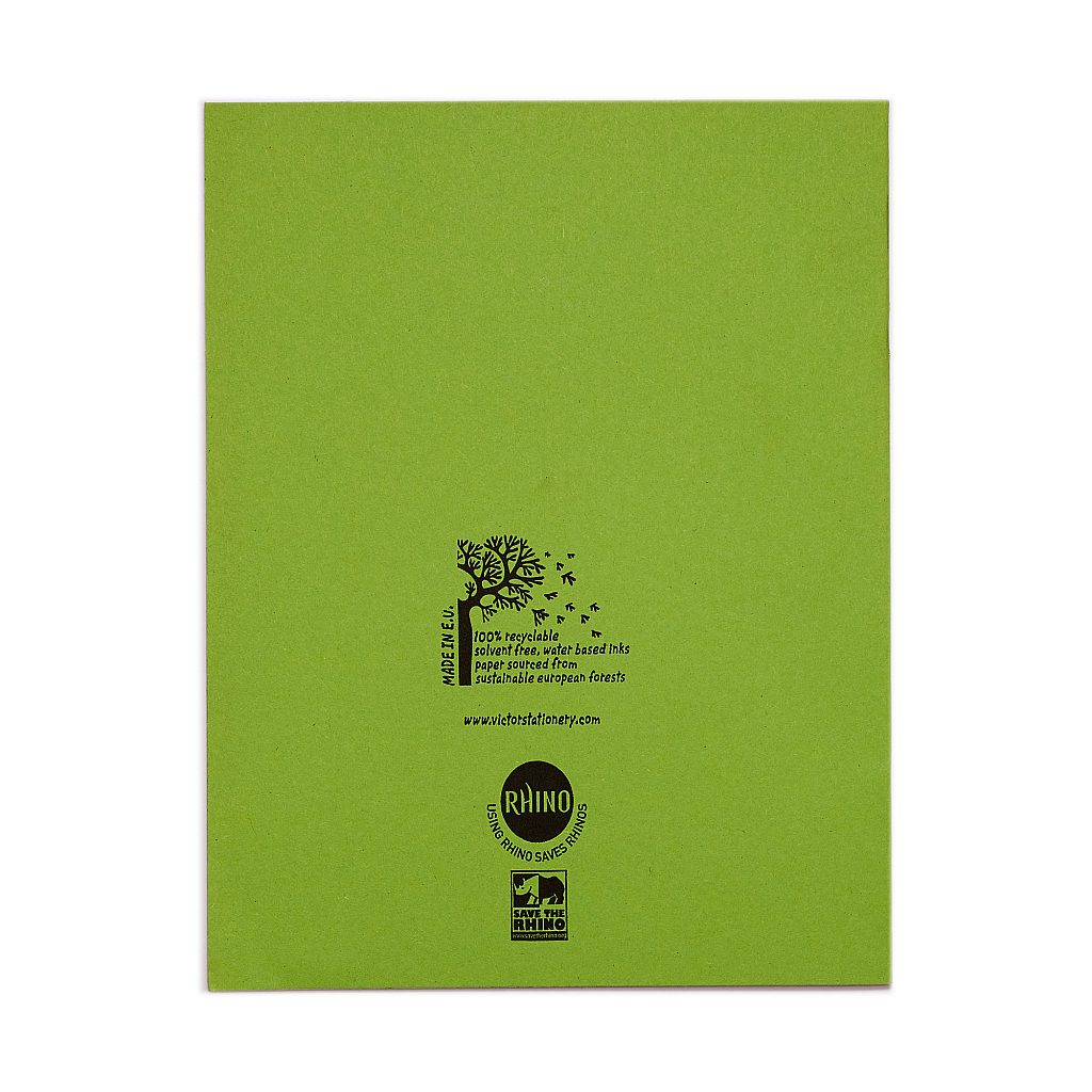 9x7 Exercise Book 80 Page Lt Green 6mm Lined Margin Product 5 VEX554 177 LR