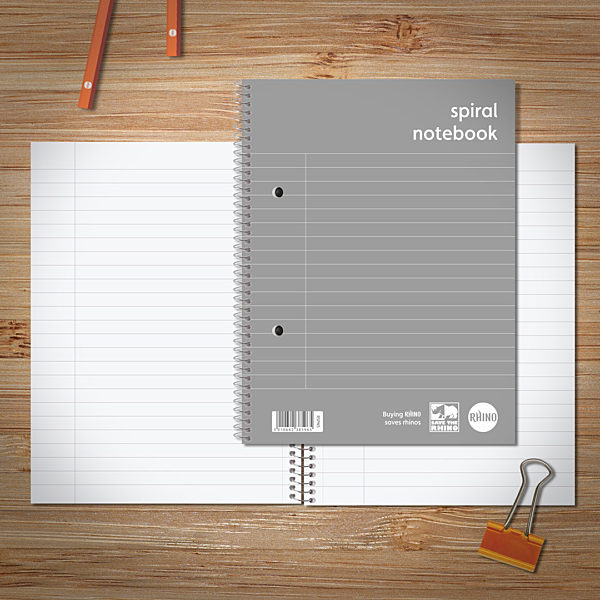 Notebook Centre Line RHINO A5+ Spiral Notebook - 8mm Lined + Margin |… | RHINO Stationery
