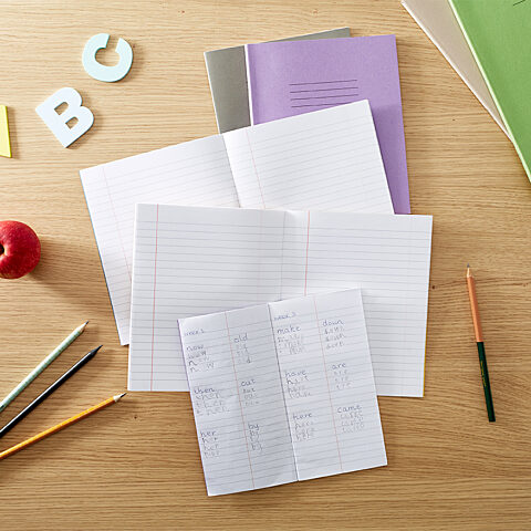 8x6 5 Exercise Book Lined Margin Lifestyle SQ LR - Rhino Stationery